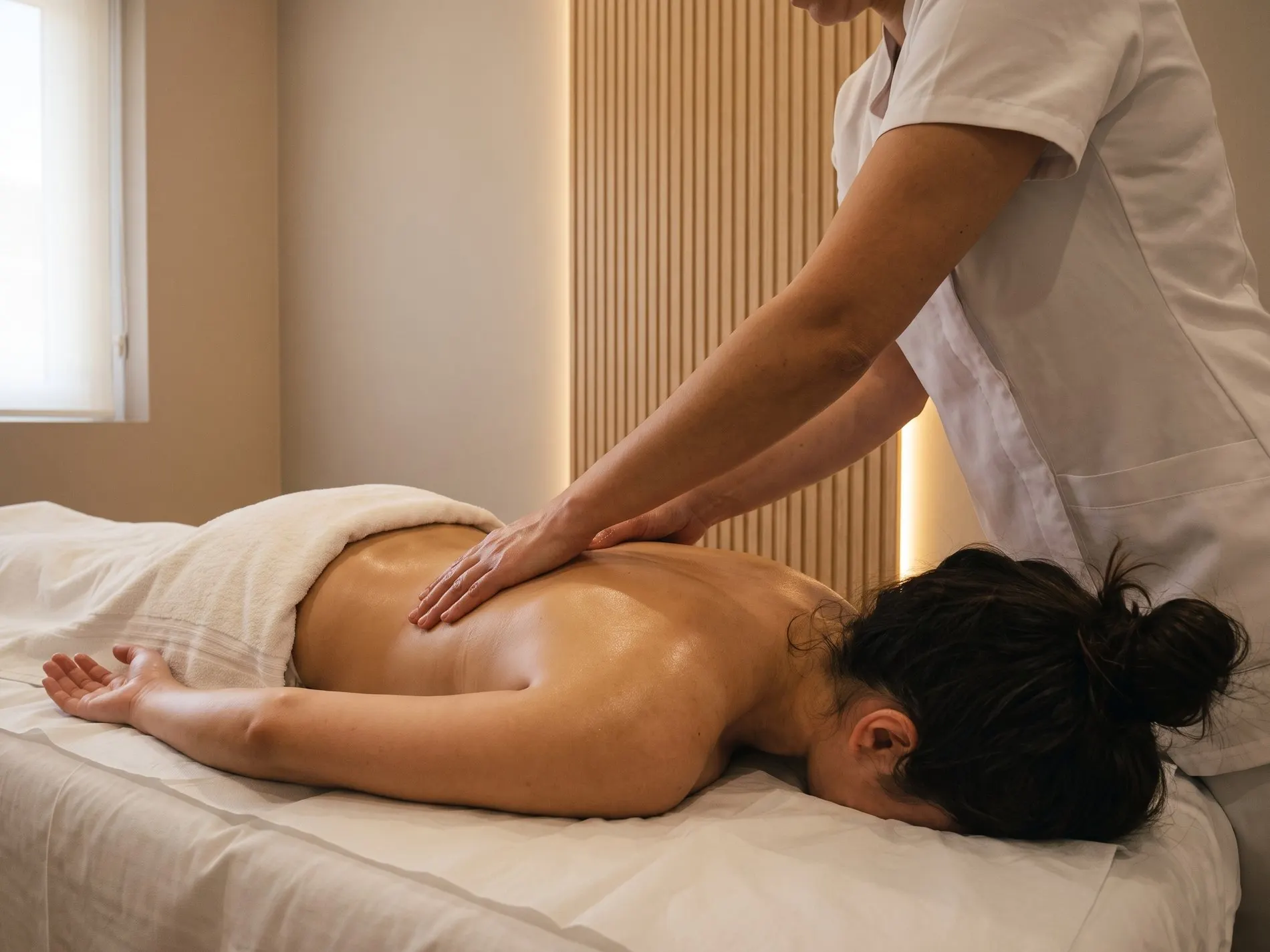 Massagem terapêutica na Bella Laser Clinic, no Porto